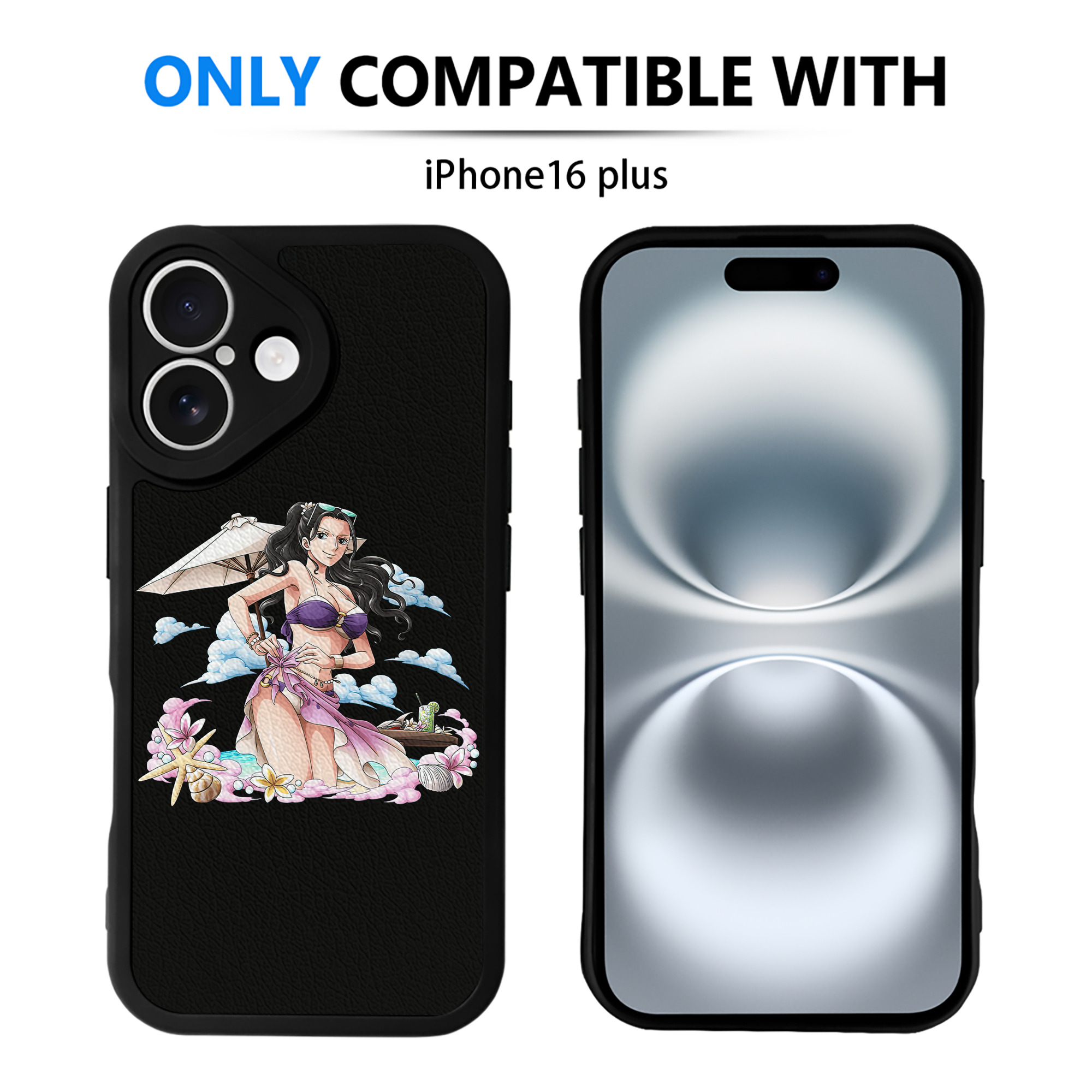 （画像用） ワンピース ニコ・ロビン ONE PIECE Nico Robin 【iPhone 16シリーズ対応】シリコンスマホケース（レザー調） 材質：シリコン